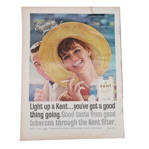 Kent Cigarettes Magazine Advertisement 1965 Vintage Tobacciana Women Hat